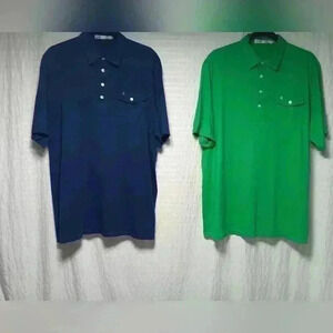 2 Criquet Classic Players Shirt 💯ORGANIC cotton Short Sleeve Polo. Men's sizeXL